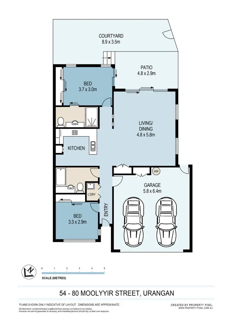 Floorplan of Homely villa listing, 54/80 Moolyyir Street, Urangan QLD 4655