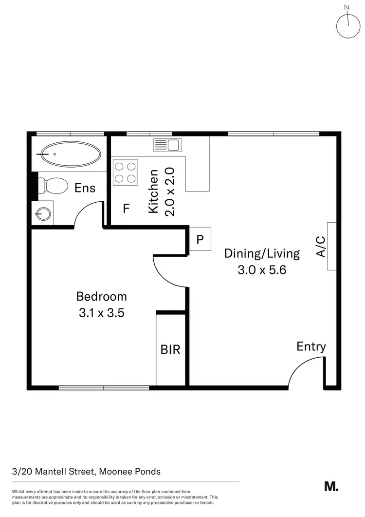 Floorplan of Homely apartment listing, 3/20 Mantell Street, Moonee Ponds VIC 3039