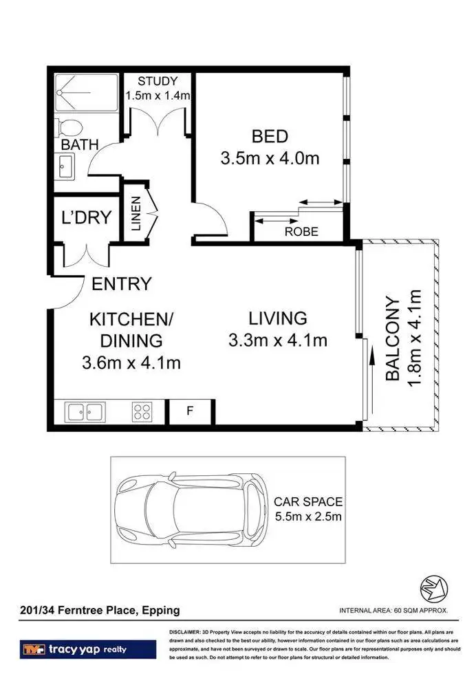 Floorplan of Homely apartment listing, 201/32-34 Ferntree Place, Epping NSW 2121