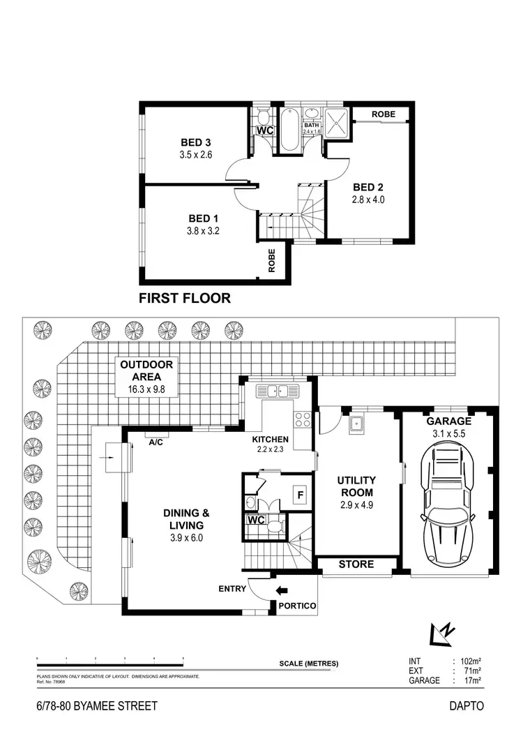 Floorplan of Homely townhouse listing, 6/78-80 Byamee Street, Dapto NSW 2530