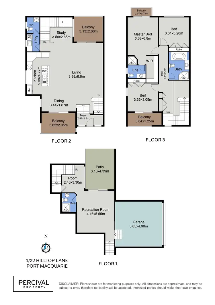 Floorplan of Homely townhouse listing, 1/22 Hilltop Lane, Port Macquarie NSW 2444
