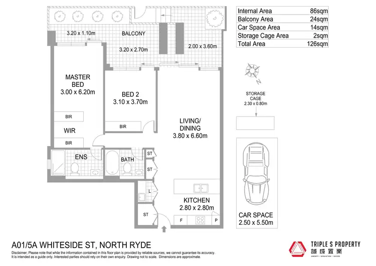 Floorplan of Homely apartment listing, G01/5A Whiteside Street, North Ryde NSW 2113