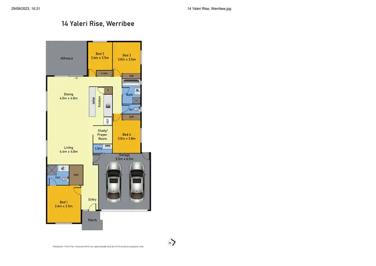 Floorplan of Homely house listing, 14 Yaleri Rise, Werribee VIC 3030
