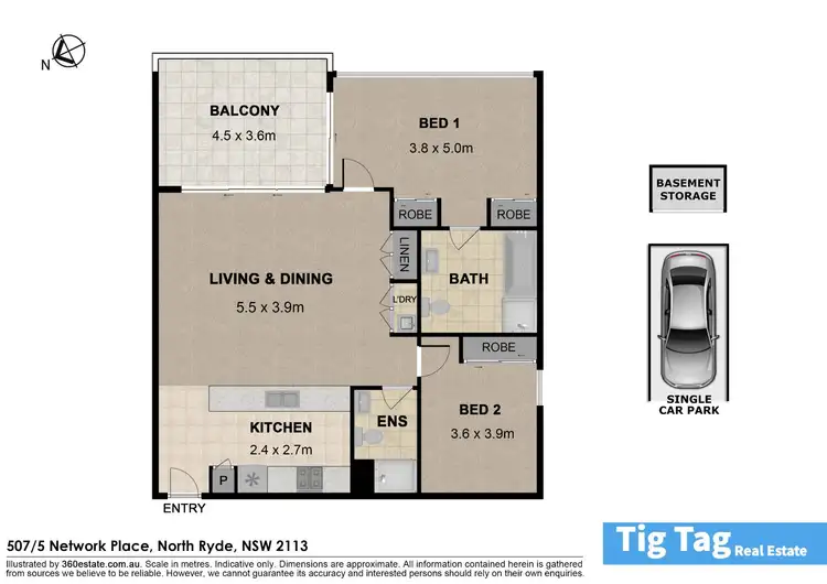 Floorplan of Homely apartment listing, C507/5 Network Place, North Ryde NSW 2113
