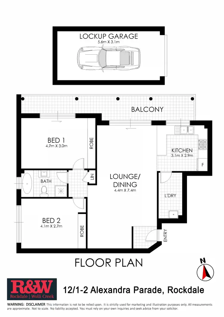 Floorplan of Homely apartment listing, 12/1-2 Alexandra Parade, Rockdale NSW 2216