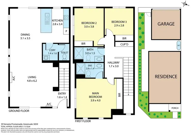 Floorplan of Homely townhouse listing, 39 Venezia Promenade, Greenvale VIC 3059