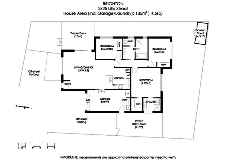 Floorplan of Homely unit listing, 3/25 Lille Street, Brighton TAS 7030