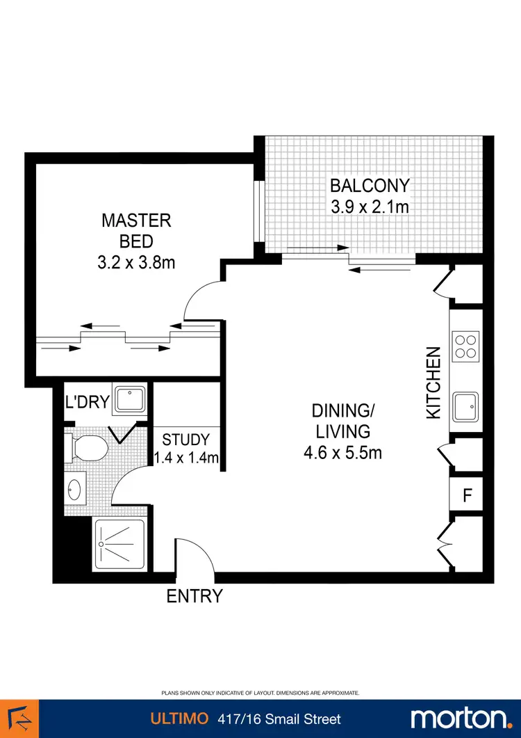 Floorplan of Homely apartment listing, 417/16-20 Smail Street, Ultimo NSW 2007