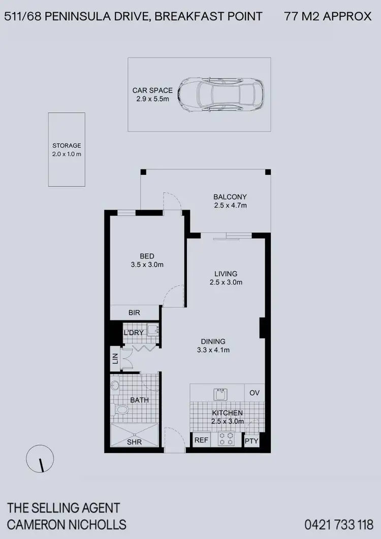 Floorplan of Homely apartment listing, 511/68 Peninsula Drive, Breakfast Point NSW 2137