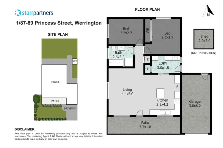 Floorplan of Homely villa listing, 1/87 Princess Street, Werrington NSW 2747