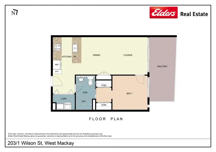 Floorplan of Homely apartment listing, 203/1 Wilson Street, West Mackay QLD 4740