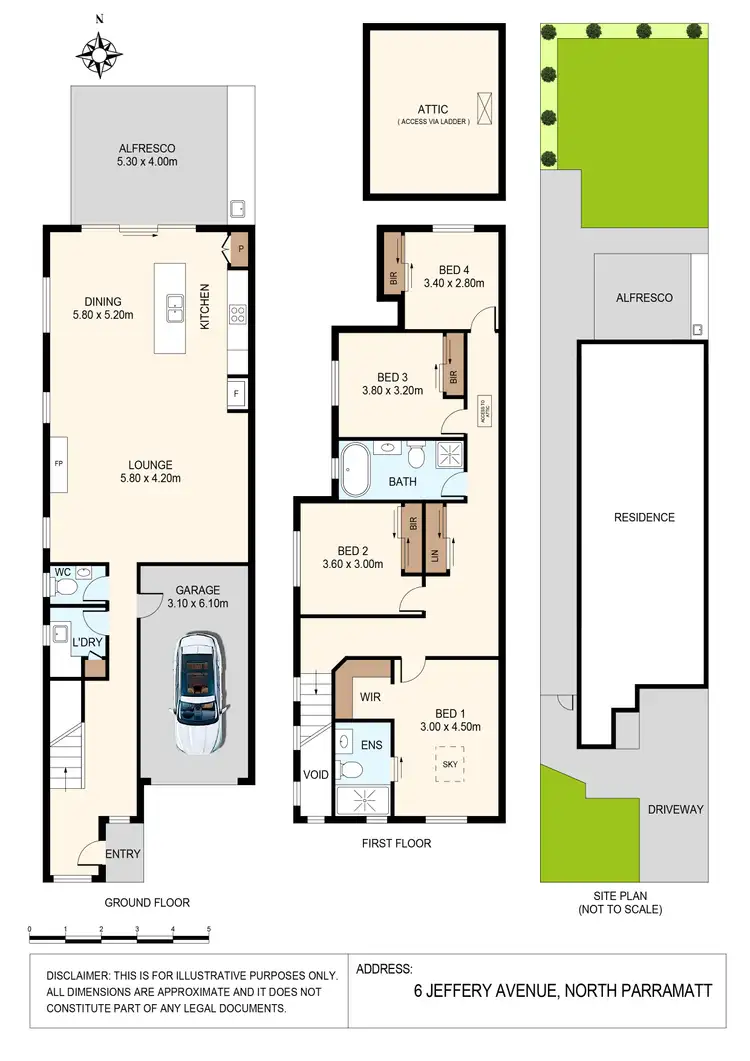 Floorplan of Homely semi-detached listing, 6 Jeffery Avenue, North Parramatta NSW 2151