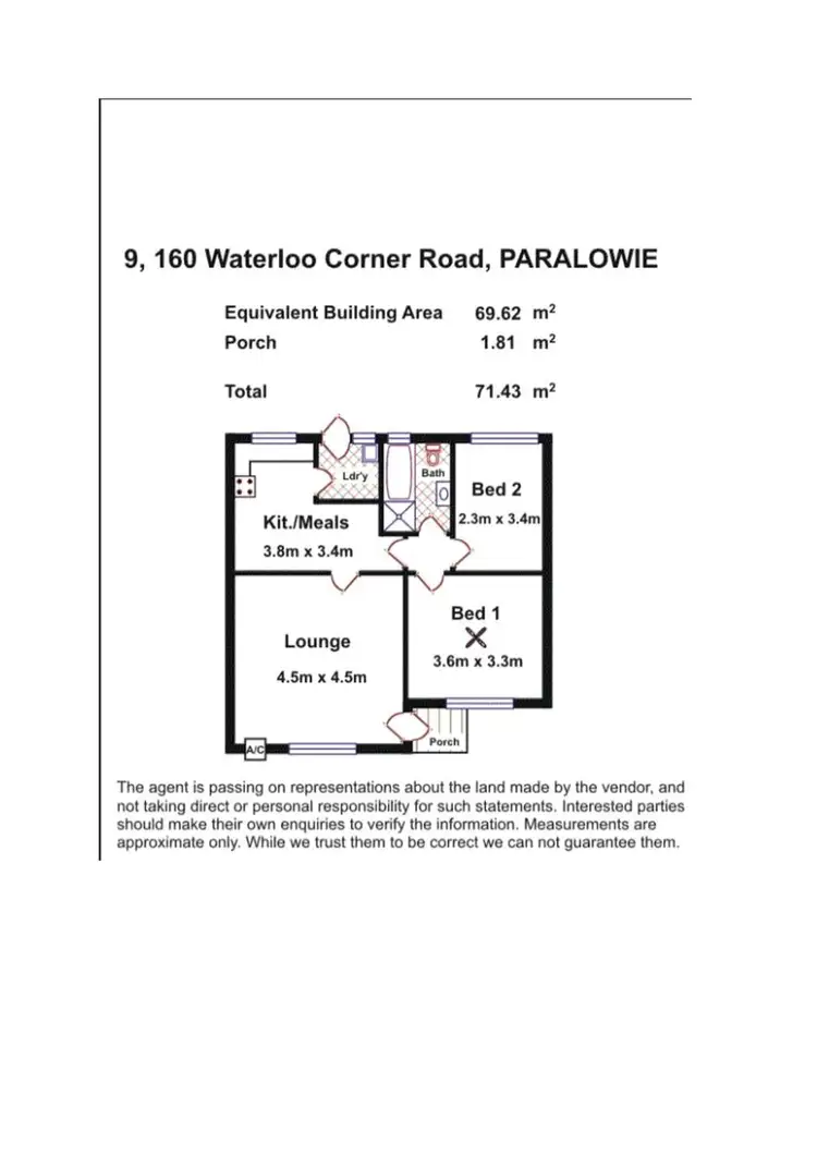 Floorplan of Homely unit listing, Unit 9/160 Waterloo Corner Road, Paralowie SA 5108