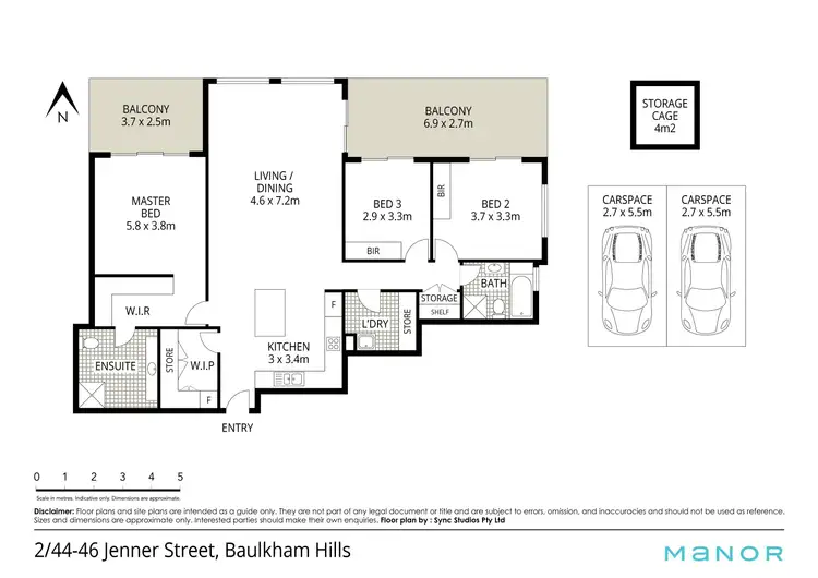 Floorplan of Homely apartment listing, 2/44-46 Jenner Street, Baulkham Hills NSW 2153