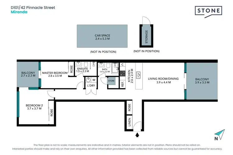 Floorplan of Homely unit listing, D101/42 Pinnacle Street, Miranda NSW 2228