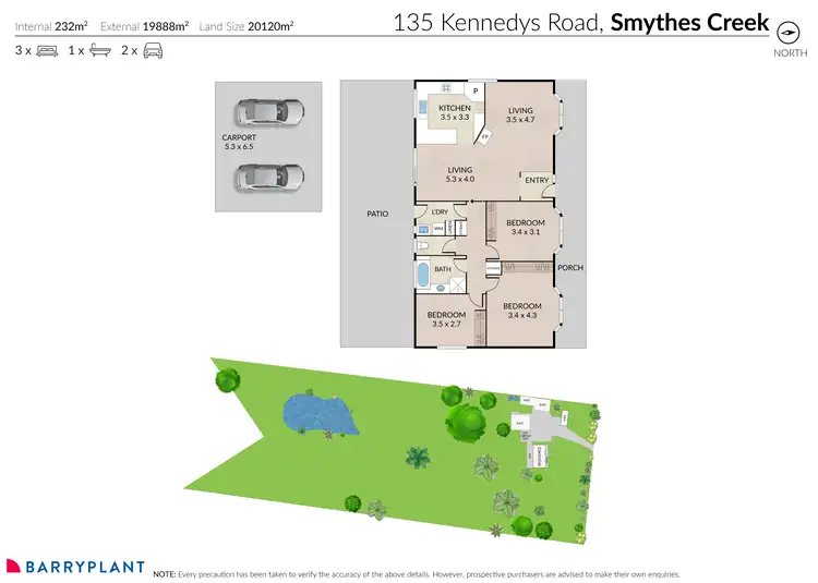Floorplan of Homely rural property listing, 135 Kennedys Road, Smythes Creek VIC 3351
