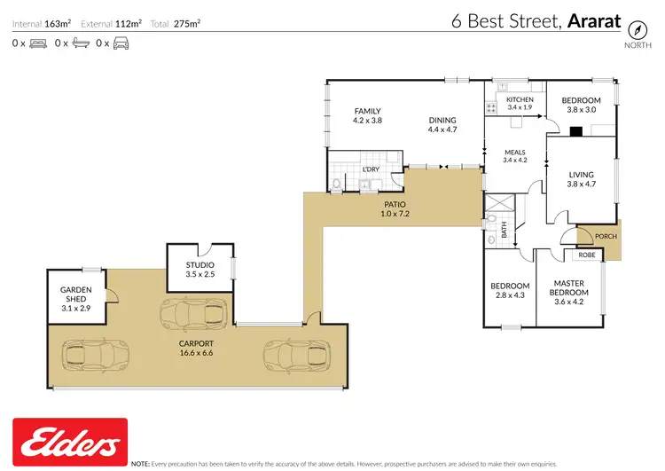 Floorplan of Homely house listing, 6 Best Street, Ararat VIC 3377