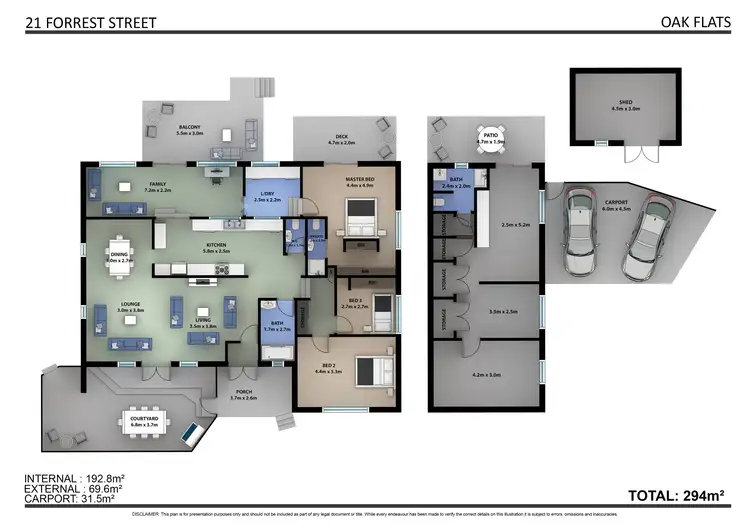 Floorplan of Homely house listing, 21 Forrest Street, Oak Flats NSW 2529