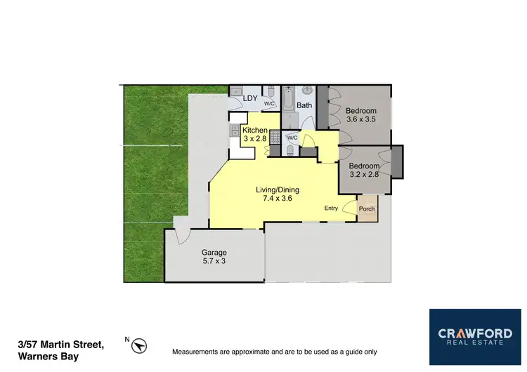 Floorplan of Homely villa listing, 3/57 Martin Street, Warners Bay NSW 2282