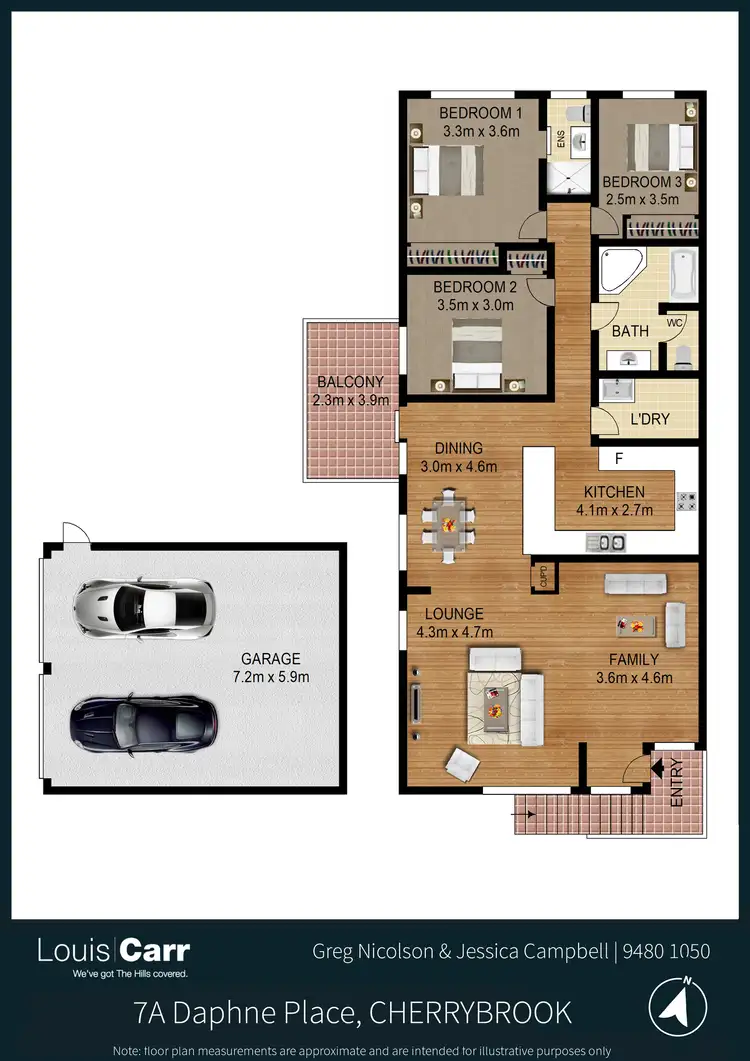 Floorplan of Homely semi-detached listing, 7a Daphne Place, Cherrybrook NSW 2126