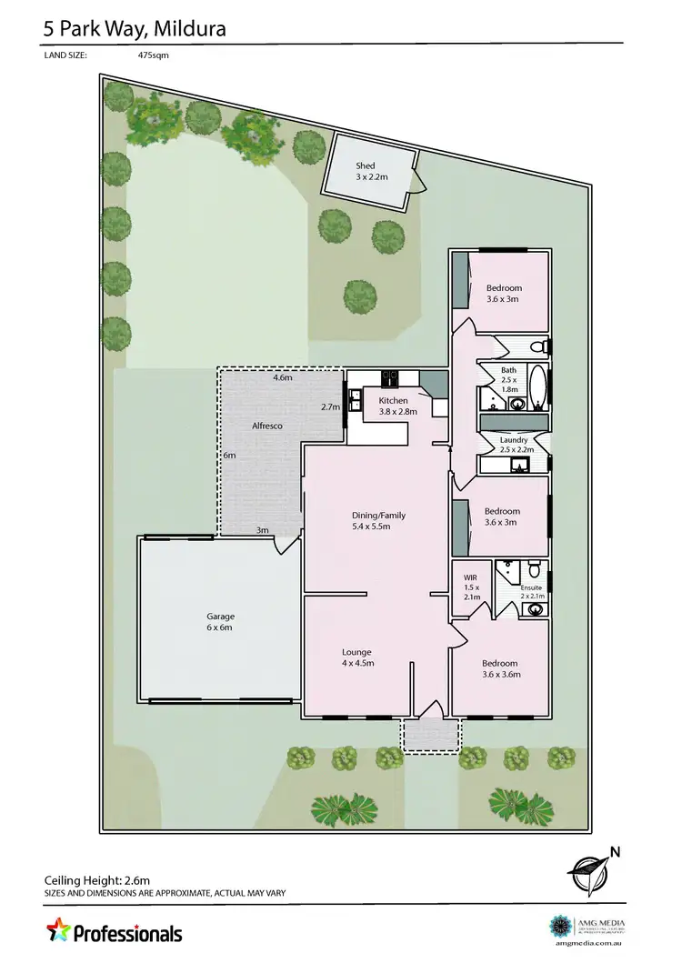 Floorplan of Homely house listing, 5 Park Way, Mildura VIC 3500