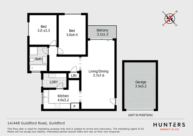 Floorplan of Homely unit listing, 14/448 Guildford Road, Guildford NSW 2161