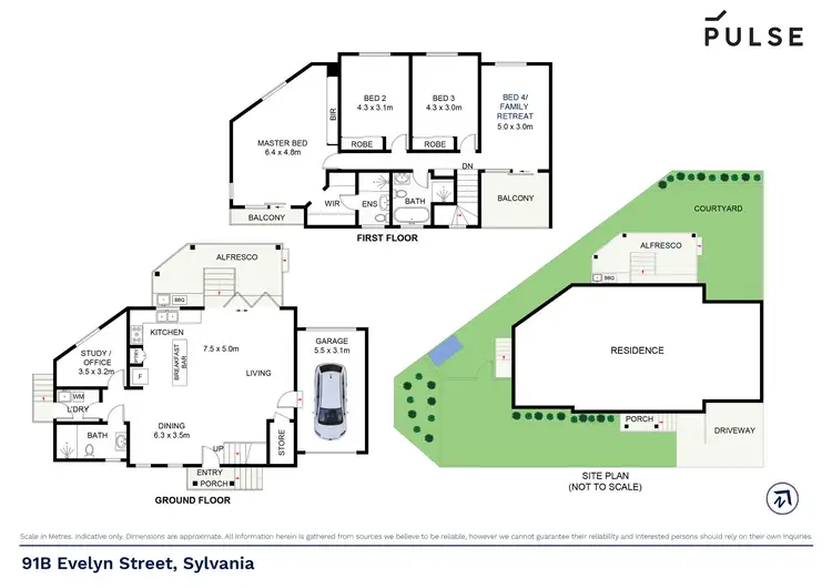 Floorplan of Homely semi-detached listing, 91B Evelyn Street, Sylvania NSW 2224