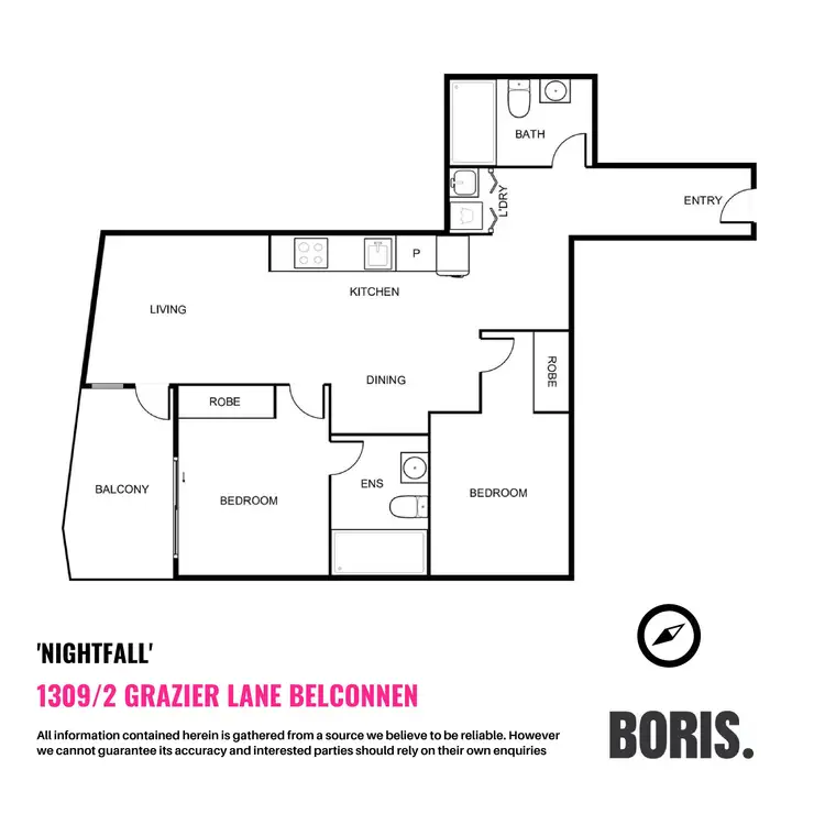 Floorplan of Homely apartment listing, 1309/2 Grazier Lane, Belconnen ACT 2617
