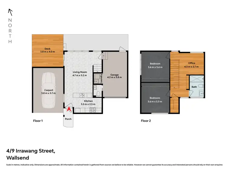 Floorplan of Homely townhouse listing, 4/9 Irrawang Street, Wallsend NSW 2287