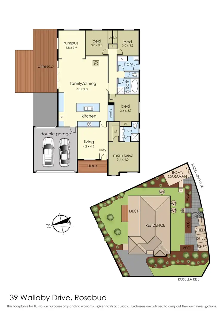 Floorplan of Homely house listing, 39 Wallaby Drive, Rosebud VIC 3939
