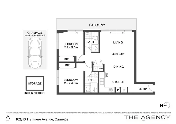 Floorplan of Homely apartment listing, 102/16 Tranmere Avenue, Carnegie VIC 3163