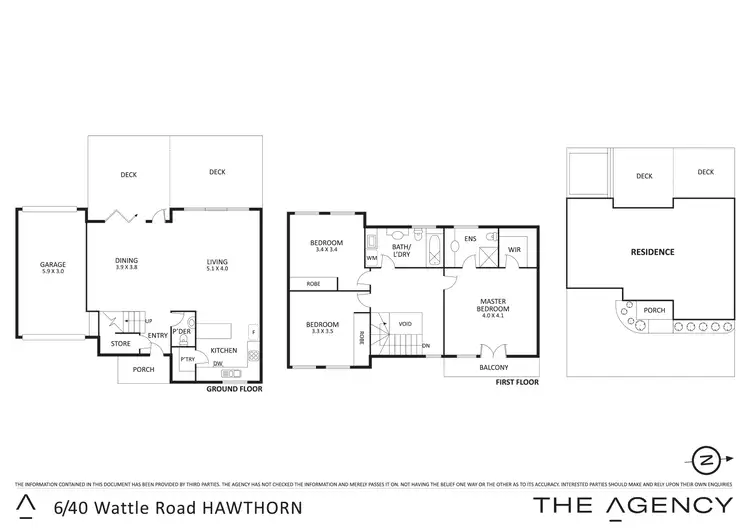 Floorplan of Homely townhouse listing, 6/40 Wattle Road, Hawthorn VIC 3122