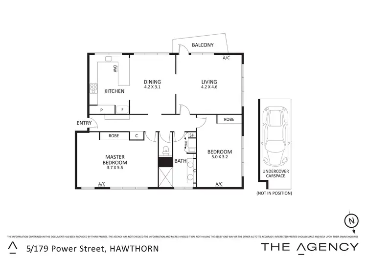 Floorplan of Homely apartment listing, 5/179 Power Street, Hawthorn VIC 3122
