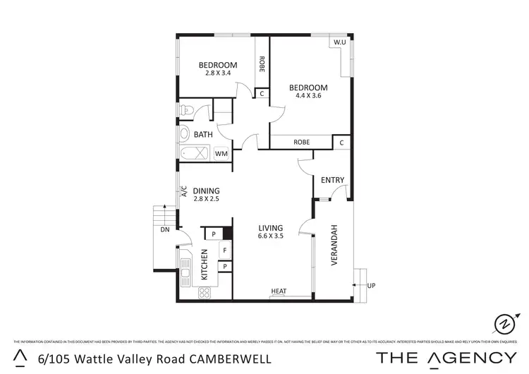 Floorplan of Homely apartment listing, 6/105 Wattle Valley Road, Camberwell VIC 3124