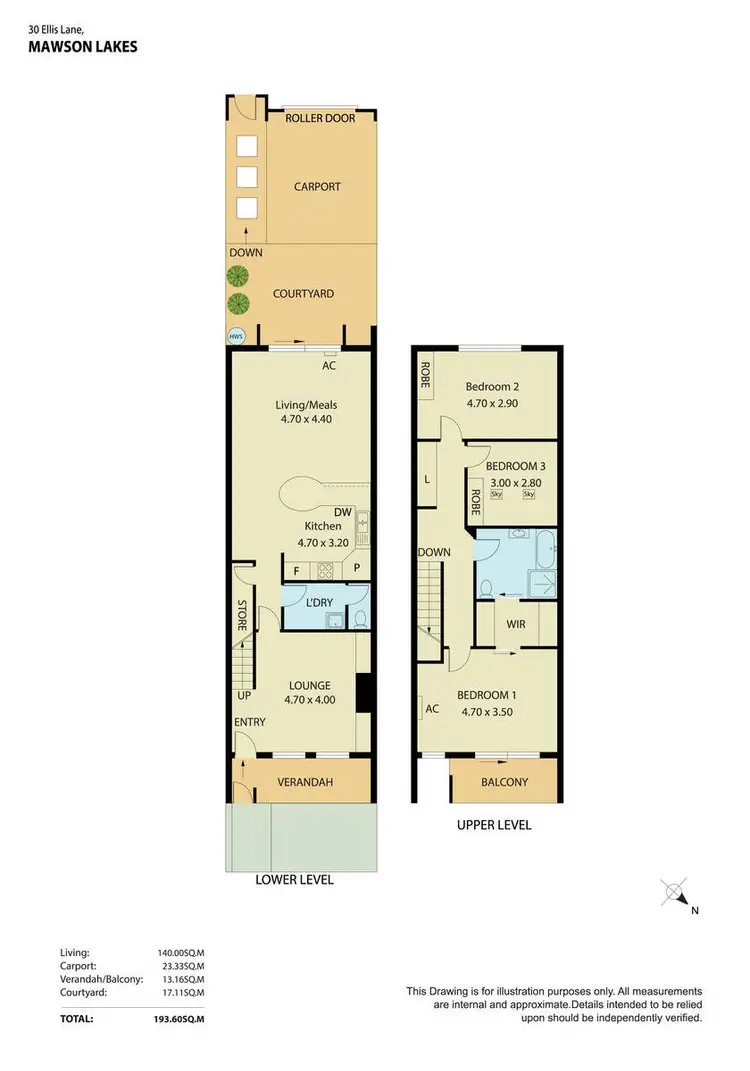 Floorplan of Homely townhouse listing, 30 Ellis Lane, Mawson Lakes SA 5095