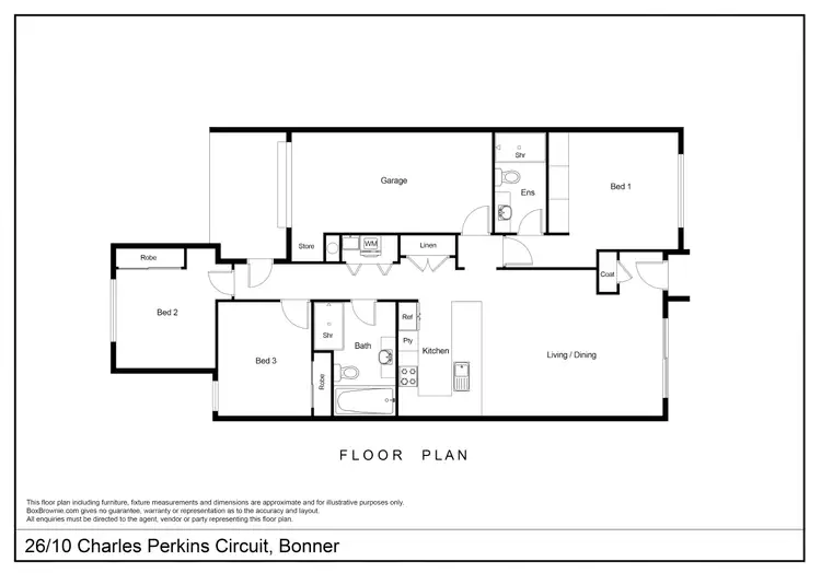 Floorplan of Homely townhouse listing, 26/10 Charles Perkins Circuit, Bonner ACT 2914