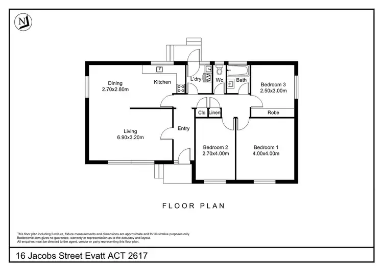 Floorplan of Homely house listing, 16 Jacobs Street, Evatt ACT 2617