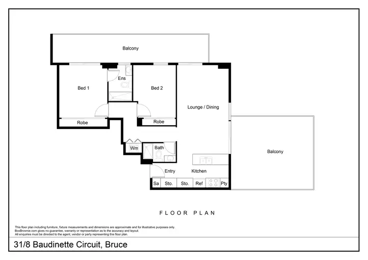 Floorplan of Homely apartment listing, 31/8 Baudinette Circuit, Bruce ACT 2617