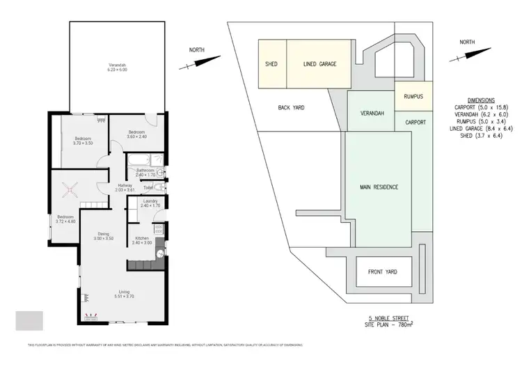Floorplan of Homely house listing, 5 Noble Street, Whyalla Stuart SA 5608