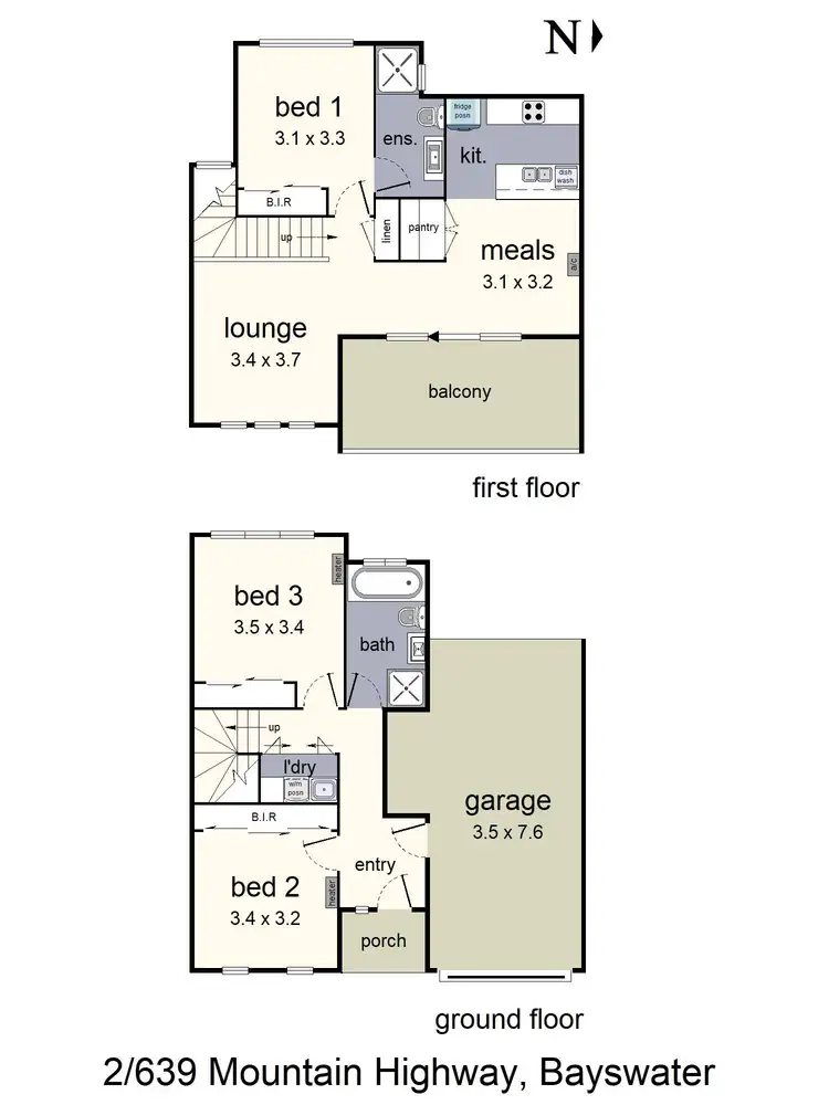 Floorplan of Homely townhouse listing, 2/639 Mountain Highway, Bayswater VIC 3153