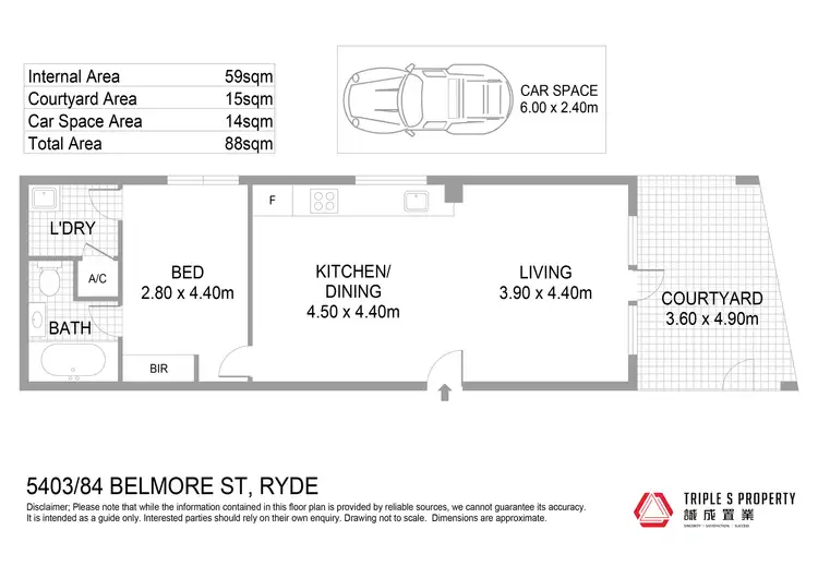 Floorplan of Homely apartment listing, 5403/84 Belmore Street, Ryde NSW 2112