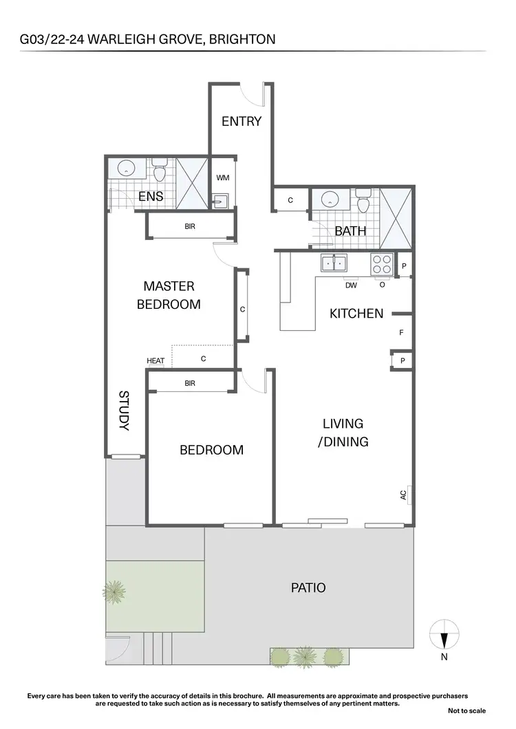Floorplan of Homely apartment listing, G03/22-24 Warleigh Grove, Brighton VIC 3186