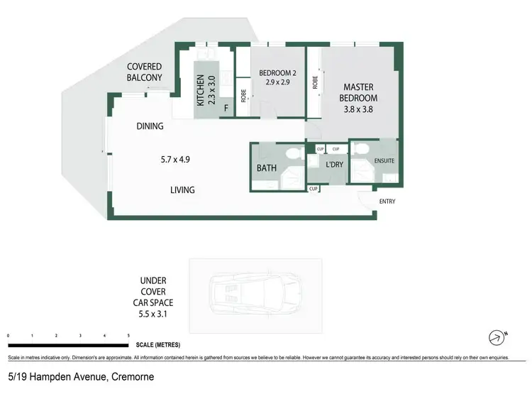 Floorplan of Homely apartment listing, 5/19 Hampden Avenue, Cremorne NSW 2090