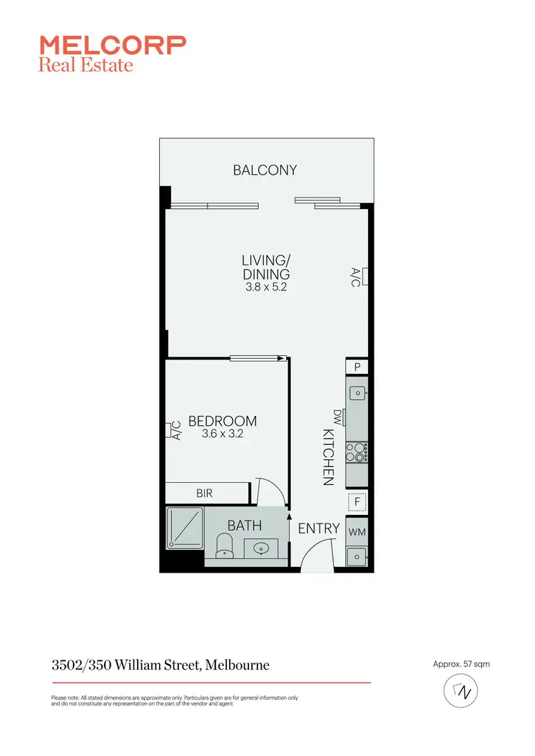 Floorplan of Homely apartment listing, 3502/350 William Street, Melbourne VIC 3000