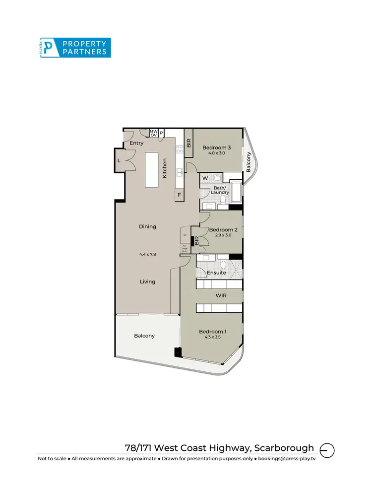 Floorplan of Homely apartment listing, 78/171 West Coast Highway, Scarborough WA 6019