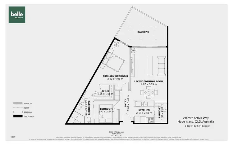 Floorplan of Homely unit listing, 2109/2 Activa Way, Hope Island QLD 4212