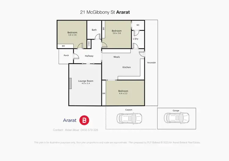 Floorplan of Homely house listing, 21 Mcgibbony Street, Ararat VIC 3377