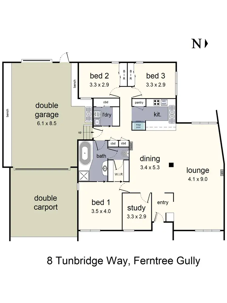 Floorplan of Homely house listing, 8 Tunbridge Way, Ferntree Gully VIC 3156