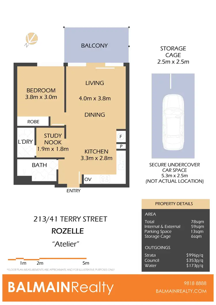 Floorplan of Homely apartment listing, 213/41 Terry Street, Rozelle NSW 2039