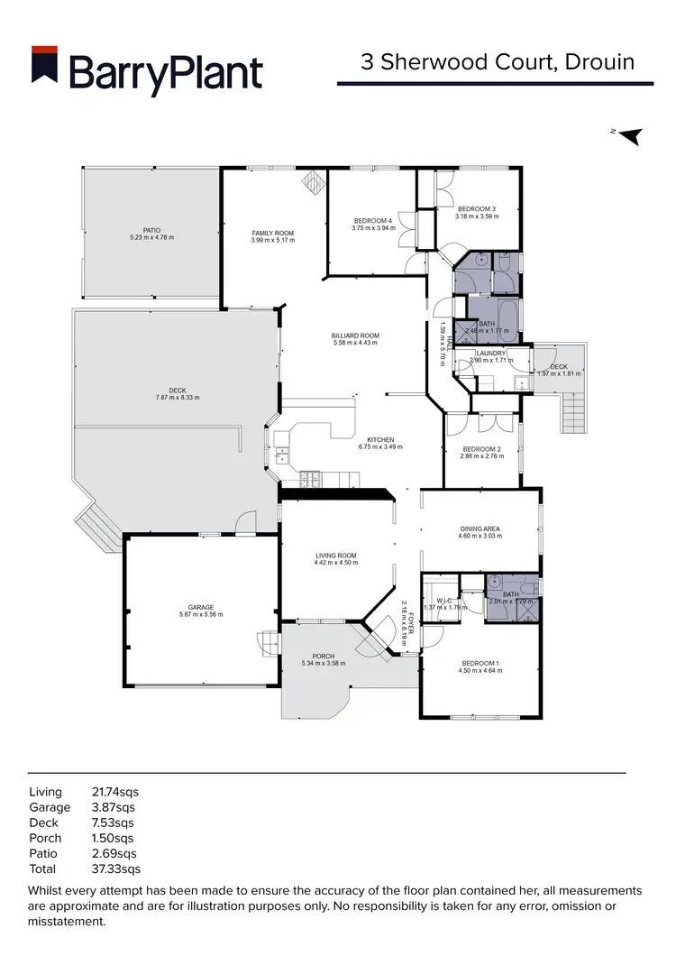 Floorplan of Homely house listing, 3 Sherwood Court, Drouin VIC 3818